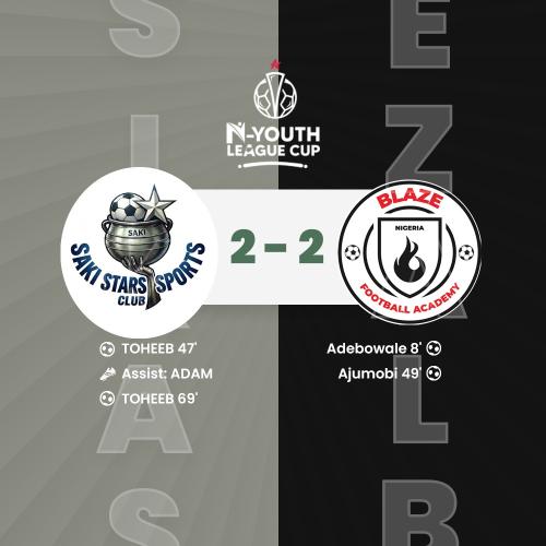 Saki Stars Sports Club 2–2 Blaze Football Academy